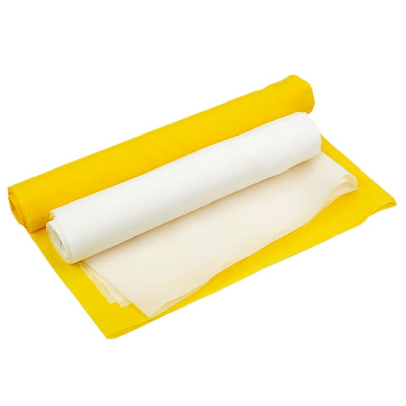 ETPUVIUMBE Silk Screen Printing Mesh, 100/110/120/140/160/180/200/250/300Mesh, White Yellow for Screen Printing Machine Equipment Accessories, Filter Painting, Polyester Fabric (160M/64T White) - Image 1